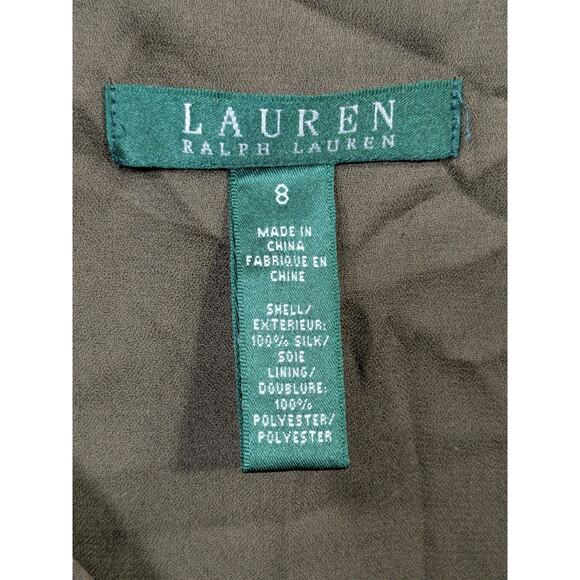 Ralph Lauren LRL Silk Dress Womens 8 Faux Wrap Ruffle Tank Feminine Soft Elegant - Picture 4 of 12